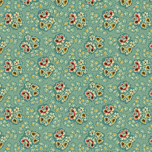 A9929T Turquoise Floral Sprigs