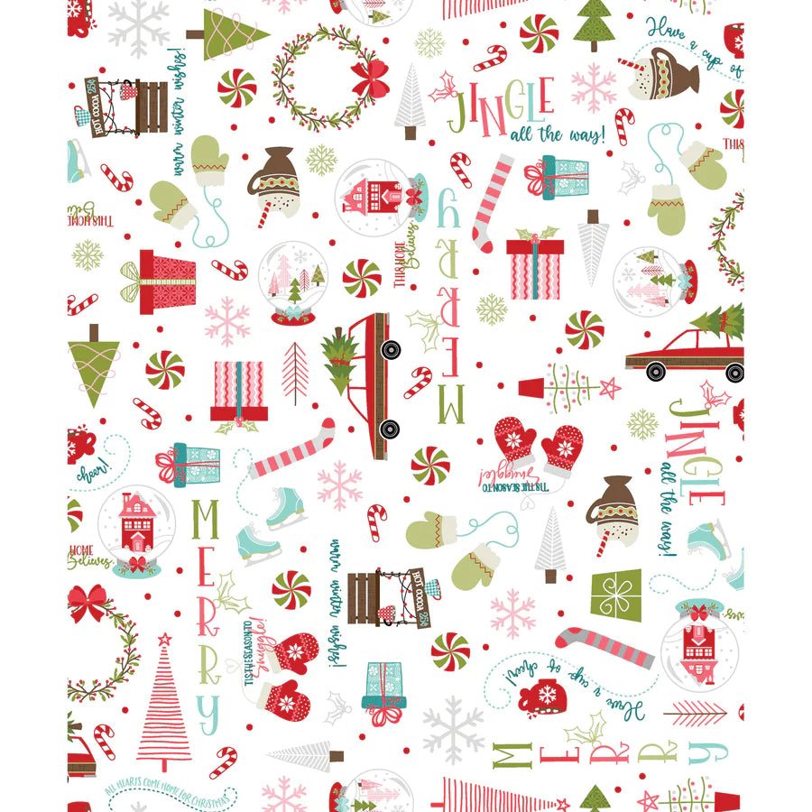 MAS10202-W Christmas Graffiti on White