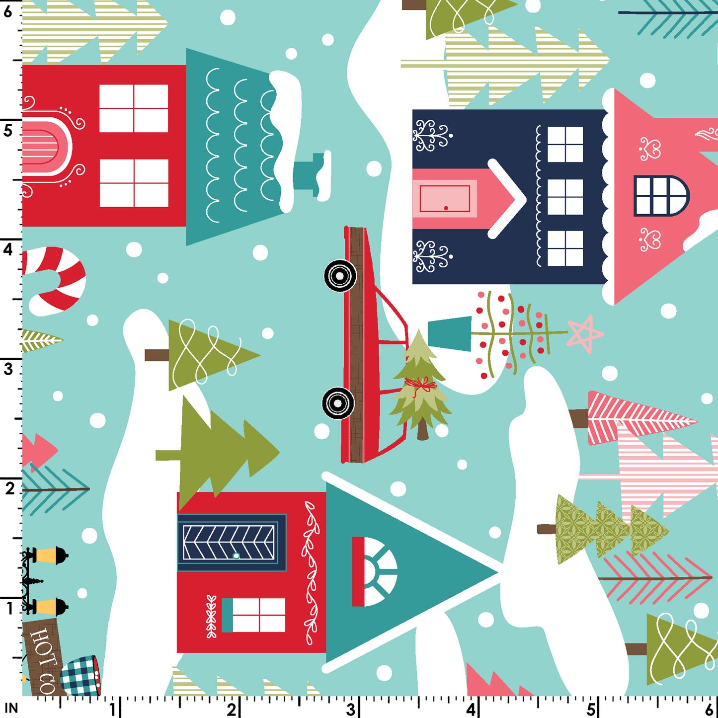 MAS10203-Q Christmas Neighborhood Aqua