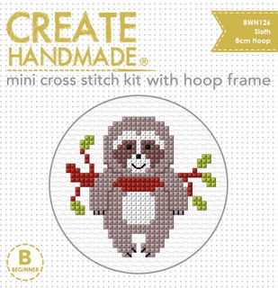 BWN126 Sloth Mini Cross Stitch Kit