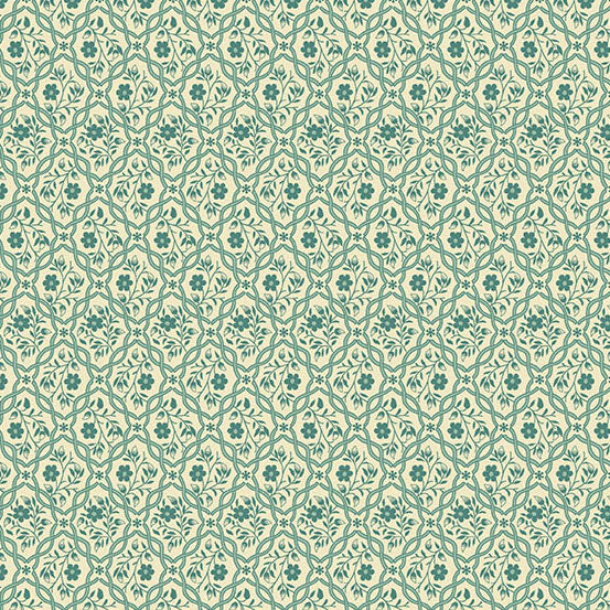 A9933T Teal Floral Mosaic