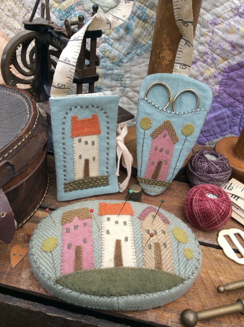 Village Sewing Trio in Wool Kit