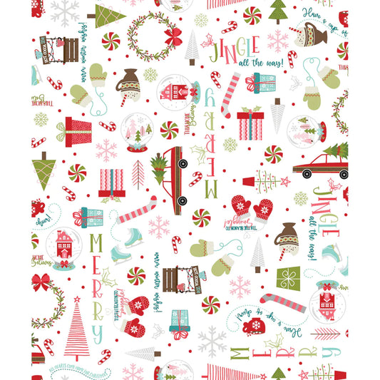 MAS10202-W Christmas Graffiti on White