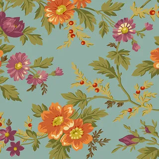 A296T Wildberry Floral in Teal